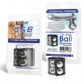 Хомут-утяжка для мошонки из искусственной кожи на клепках SNAP BALL STRETCHER - BlueLine - купить с доставкой в Тамбове