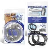 Двойное кольцо выносливости на пенис DUAL STAMINA RING - BlueLine - в Тамбове купить с доставкой