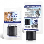 Хомут-утяжка для мошонки из искусственной кожи на липучке VELCRO BALL STRETCHER- 4 см. - BlueLine - в Тамбове купить с доставкой