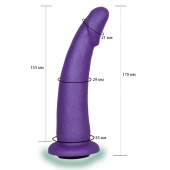 Фиолетовая гладкая изогнутая насадка-плаг - 17 см. - LOVETOY (А-Полимер) - купить с доставкой в Тамбове