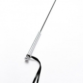 Черный кожаный стек с гладкой ручкой - 55 см. - Crazy Handmade - купить с доставкой в Тамбове