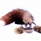 Игровой комплект: серебристая анальная пробка с пушистым хвостом и ободок-ушки - Crazy Handmade - купить с доставкой в Тамбове