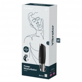 Черный мастурбатор с вибрацией Power Masturbator - Satisfyer - в Тамбове купить с доставкой