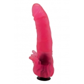 Розовая насадка для страпона с клиторальными лепестками - 18,5 см. - LOVETOY (А-Полимер) - купить с доставкой в Тамбове