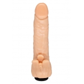 Телесная гелевая насадка-фаллос с клиторальными лепестками - 18,5 см. - LOVETOY (А-Полимер) - купить с доставкой в Тамбове