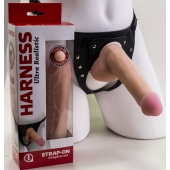 Страпон Harness из двух предметов: трусики с плугом и насадка-фаллос - 17 см. - LOVETOY (А-Полимер) - купить с доставкой в Тамбове
