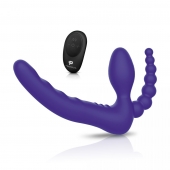 Фиолетовый безремневой страпон с пультом ДУ 7’’ Remote Control Strapless - 24 см. - Pegasus - купить с доставкой в Тамбове