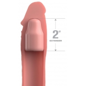 Телесная насадка-удлинитель 2 Inch Silicone X-tension with Strap - 20,3 см. - Pipedream - в Тамбове купить с доставкой