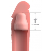 Телесная насадка-удлинитель 1 Inch Silicone X-tension - 17,8 см. - Pipedream - в Тамбове купить с доставкой