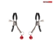 Серебристые зажимы на соски с шариками - Notabu - купить с доставкой в Тамбове