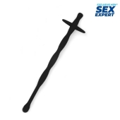 Черный силиконовый уретральный стимулятор - 15 см. - Sex Expert - купить с доставкой в Тамбове