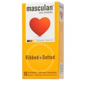 Презервативы с колечками и пупырышками Masculan Ribbed+Dotted - 10 шт. - Masculan - купить с доставкой в Тамбове