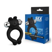 Черное силиконовое эрекционное виброкольцо Sex Expert - Sex Expert - в Тамбове купить с доставкой