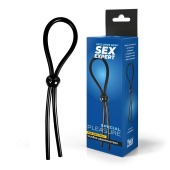 Черное силиконовое лассо с шариком для утяжки - Sex Expert - в Тамбове купить с доставкой