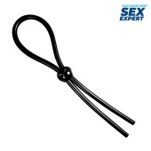 Черное силиконовое лассо с шариком для утяжки - Sex Expert - в Тамбове купить с доставкой