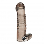 Дымчатая насадка на пенис с вибрацией  Vibrating Penis Enhancing Sleeve Extension - 13,3 см. - BlueLine - в Тамбове купить с доставкой
