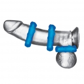 Комплект из трех голубых эрекционных колец 3-Pack Ribbed Rider Cock Ring Set - BlueLine - в Тамбове купить с доставкой