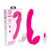 Розовый безремневой страпон на радиоуправлении Strapless Together - 22 см. - Together Toy - купить с доставкой в Тамбове