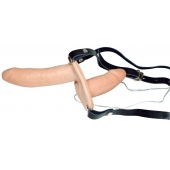 Телесный женский страпон с вагинальной пробкой Strap-On Duo - 15 см. - Orion - купить с доставкой в Тамбове