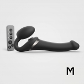 Черный безремневой страпон Multi Orgasm Size M с клиторальной стимуляцией - Strap-on-me - купить с доставкой в Тамбове