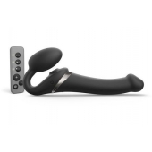 Черный безремневой страпон Multi Orgasm Size M с клиторальной стимуляцией - Strap-on-me - купить с доставкой в Тамбове