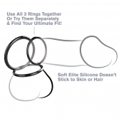 Набор из трех черных эрекционных колец Silicone 3-Ring Stamina Set - Pipedream - в Тамбове купить с доставкой