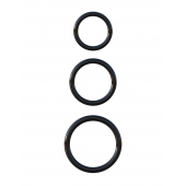 Набор из трех черных эрекционных колец Silicone 3-Ring Stamina Set - Pipedream - в Тамбове купить с доставкой