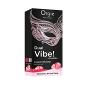 Съедобный жидкий вибратор Dual Vibe! со вкусом клубничного джина с тоником - 15 мл. - ORGIE - купить с доставкой в Тамбове