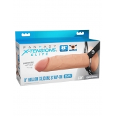 Полый страпон на ремнях 8’’ Hollow Silicone Strap-on - Pipedream - купить с доставкой в Тамбове