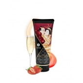 Массажный крем для тела с ароматом клубники и шампанского Sparkling Strawberry Wine - 200 мл. - Shunga - купить с доставкой в Тамбове