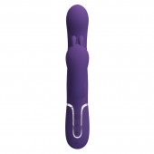 Фиолетовый вибратор для тройной стимуляции Cammy - 22,2 см. - Baile