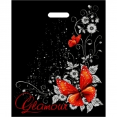 Черный пакет Glamour с вырубной ручкой (38х47 см) - Сима-Ленд - купить с доставкой в Тамбове