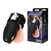 Черная клетка для пениса Silicone Small 2 in Cock Cage With Ball Divider - BlueLine - купить с доставкой в Тамбове