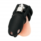 Черная клетка для пениса Silicone Small 2 in Cock Cage With Ball Divider - BlueLine - купить с доставкой в Тамбове