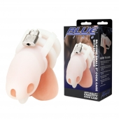 Белая клетка для пениса Silicone Small 2 in Cock Cage With Ball Divider - BlueLine - купить с доставкой в Тамбове