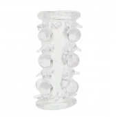 Прозрачная насадка на пенис с шипами и бугорками JELLY JOY LUST CLUSTER CLEAR - Dream Toys - в Тамбове купить с доставкой