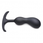 Черный массажер простаты с утяжелителями Premium Silicone Weighted Prostate Plug Medium - 16,3 см. - XR Brands - в Тамбове купить с доставкой