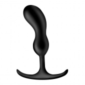 Черный массажер простаты с утяжелителями Premium Silicone Weighted Prostate Plug Medium - 16,3 см. - XR Brands - в Тамбове купить с доставкой