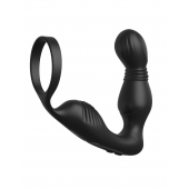 Черный вибростимулятор простаты с эрекционным кольцом Ass-Gasm Pro P-Spot Milker - Pipedream - в Тамбове купить с доставкой