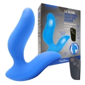 Синий вибромассажер простаты 3,5’’ Remote Control Curve P-spot Massager - 12 см. - Erokay - в Тамбове купить с доставкой