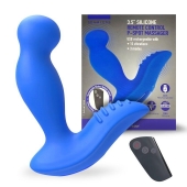 Синий вибромассажер простаты 3,5’’ Remote Control P-spot Massager - 12,5 см. - Erokay - в Тамбове купить с доставкой