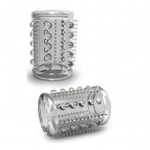 Прозрачная насадка с шипами и шишечками STAY HARD COCK SLEEVE 03 CLEAR - Blush Novelties - в Тамбове купить с доставкой