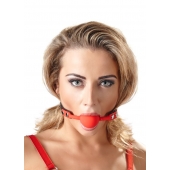 Силиконовый кляп-шар на чёрных ремешках Red Gag silicone - Orion - купить с доставкой в Тамбове
