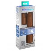 Коричневая насадка на член 2  Silicone X-tension - 20,3 см. - Pipedream - в Тамбове купить с доставкой