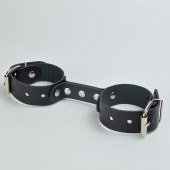Черные кожаные наручники-фиксатор - Sitabella - купить с доставкой в Тамбове