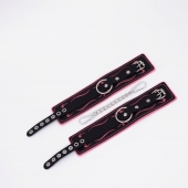 Черно-розовые кожаные оковы с розовой строчкой - Crazy Handmade - купить с доставкой в Тамбове Черно-розовые кожаные оковы с розовой строчкой - Crazy Handmade - купить с доставкой в Тамбове