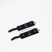 Черные кожаные наручники с хромированной фурнитурой - Crazy Handmade - купить с доставкой в Тамбове Черные кожаные наручники с хромированной фурнитурой - Crazy Handmade - купить с доставкой в Тамбове