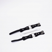 Черные кожаные оковы с кольцом - Crazy Handmade - купить с доставкой в Тамбове