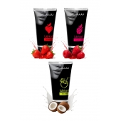 Набор из 3 съедобных лубрикантов JUJU (клубника, малина, кокос) - JuJu - купить с доставкой в Тамбове