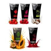 Набор из 5 съедобных лубрикантов JUJU (клубника, малина, тропические фрукты, вишня, кокос) - JuJu - купить с доставкой в Тамбове